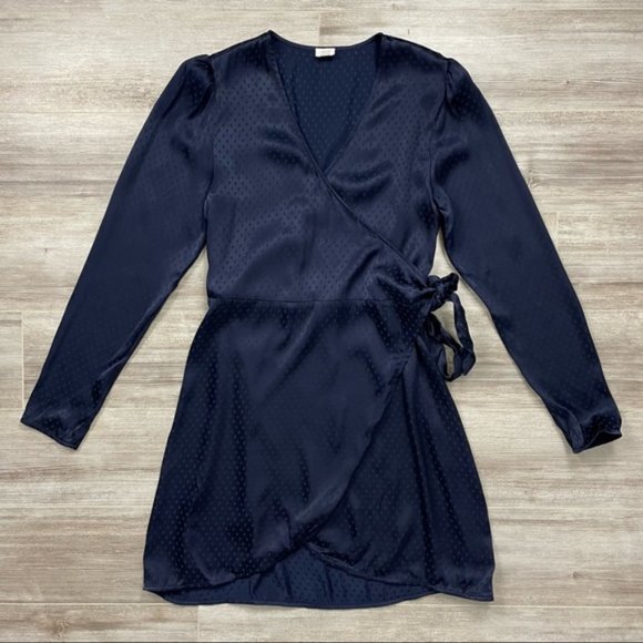 Aritzia Wilfred Callie Dress Pure Indigo Size Medium Wrap Dress - Picture 6 of 11